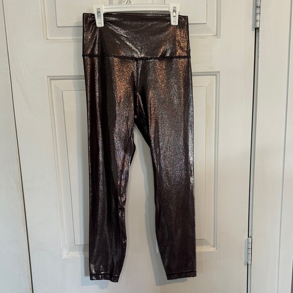 lululemon athletica Pants - Lululemon brown metallic leggings size 6